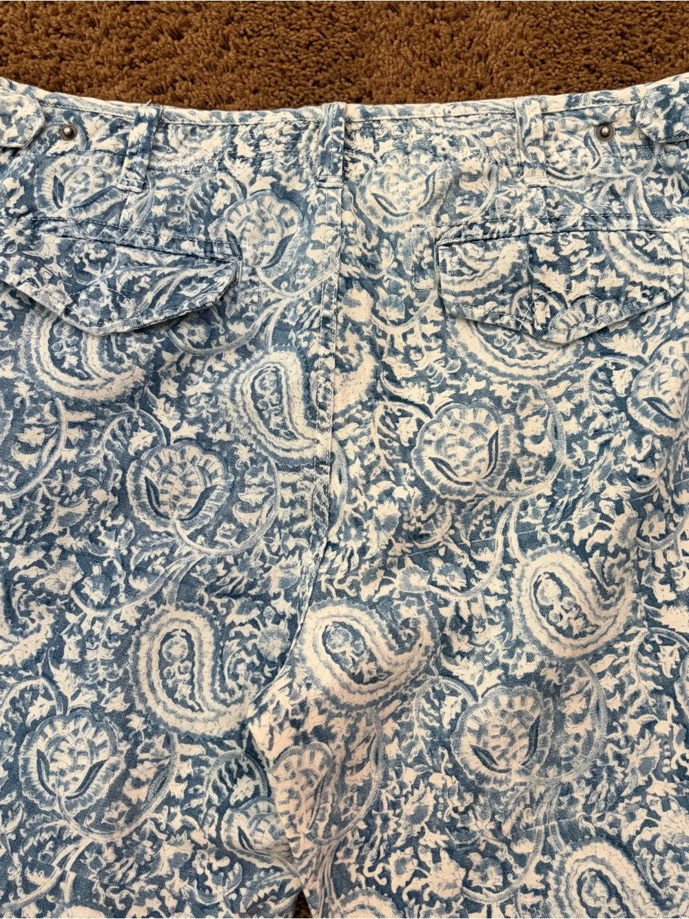 Vintage Lauren Jeans Co Ralph Lauren Paisley Cargo Pants Size 14 Cotton Linen